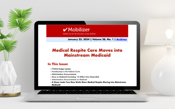 Laptop showing the Mobilizer newsletter